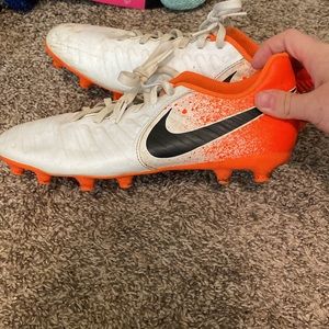 Soccer cleats and shin guards